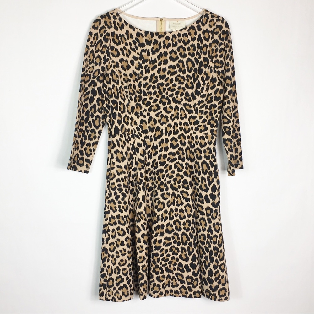 Kate Spade Leopard Ponte Run Wild Fit Flare Dress